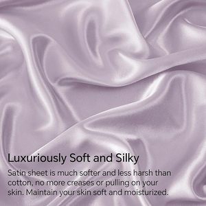 Sang trọng 4PC <span class=keywords><strong>Satin</strong></span> giường <span class=keywords><strong>Sheets</strong></span> Set-mượt mịn cho thoải mái cuối cùng & giấc ngủ tốt hơn, túi sâu được trang bị tấm, tấm phẳng - Product Image 3