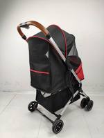 Chariot de luxe pliable et détachable pour chien/chat, poussette d'extérieur à 4 roues, cage pour animaux de compagnie, 5,85 kg