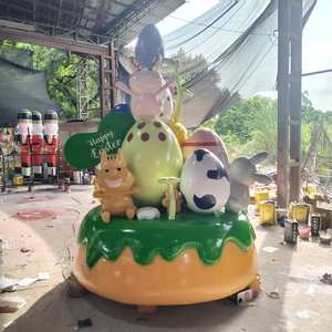 फाइबरग्लास जीवन आकार के विशाल राल ईस्टर शिल्प सजावट उत्पाद खरगोश फूल बुनी ईस्टर अंडे की मूर्तियों की सजावट आउटडोर - Product Image 2