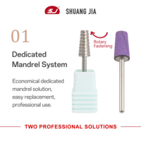 SHUANGJIA Bandes abrasives coniques en acier inoxydable de 6 mm, mandrin de 3/32 po, accessoires pour perceuse à ongles, outils pour ongles, 1 pièce