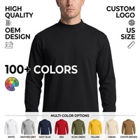 T-shirt à manches longues pour homme, col rond, coupe décontractée, tissu élastique doux, style streetwear, usage quotidien, OEM ODM personnalisé