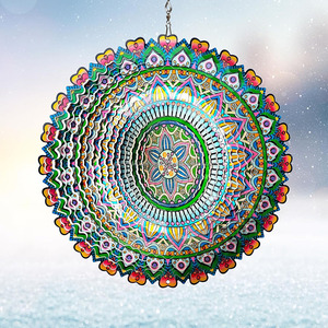 Mandala Wind Spinner Stainless Steel Hanging 3D Wind Sculptures Outdoor Garden Spinner Decoration Gifts for Mom Dad Women Men - Product Image 2