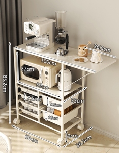 Nhỏ hộ gia đình từ sàn đến trần đa chức năng lưu trữ tủ lò vi sóng kệ bếp di động kệ - Product Image 4