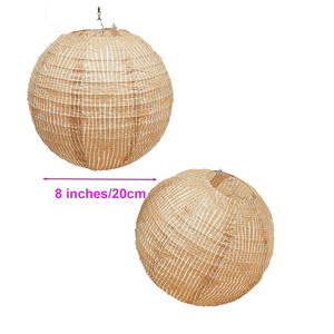 Lanternes de 10 pouces en toile de lin imprimée et papier de jute, style Guangzhou Chine, rustique, bohème, <span class=keywords><strong>vintage</strong></span>, rétro, pour décoration de festivals et événements - Product Image 1