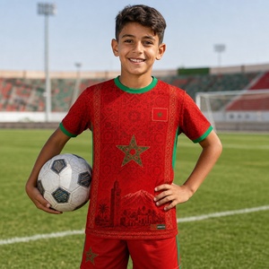 <span class=keywords><strong>Maillot</strong></span> de football personnalisé pour enfants <span class=keywords><strong>Maroc</strong></span> 2026 Coupe du Monde, tenue de sport 2025, T-shirt de football marocain pour enfants - Product Image 1
