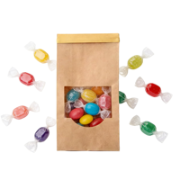 Sac cadeau en papier kraft imprimé personnalisé, écologique, classique et réutilisable pour les confiseries, la promotion de produits sucrés, l'emballage en supermarché