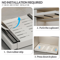 Tiroirs coulissants extensibles US 12 "-21" robustes fixes avec rouleau de film Nano adhésif étagère coulissante organisateur d'armoire de rangement