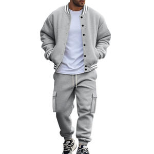 Tuta Sportiva da Uomo, Giacca Invernale con Colletto Alto, Pantaloni Lunghi Traspiranti in Maglia, Stile Casual. - Product Image 4