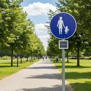Mandatory Pedestrian Path Sign TT-39a Reflective Traffic Sign Board for <b>Roadway</b> Solar & LED Features - Product Image 3
