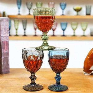 Vente en gros à prix avantageux, verres à vin vintage bleu champagne ambre, verres colorés, gobelets roses - Product Image 2