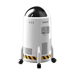 Rocket Shaped Trash Can Large Capacity Flip Top Indoor Waste Bin White Cylindrical Design With Wheels - Product Image 5