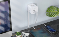 Strip daya standar EU dengan 4 Outlet dan 3 USBs 2 USB-A dan 1 USB-C 16A nilai harga pabrik soket dinding rumah saat ini