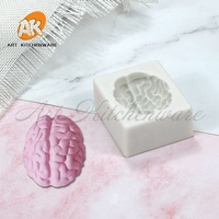 Moule en silicone AK Halloween Cerveau pour fondant, pâte à modeler, décoration de gâteaux, chocolat, cupcakes, outils de décoration, moules à bougies