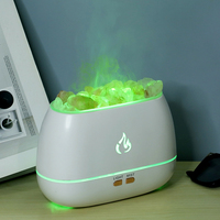 Diffuseur d'huiles essentielles en pierre de sel flamme 200 ml USB avec lumière colorée pour humidificateur d'air et diffuseur de brume parfumée - Vente en gros