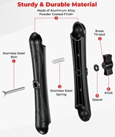 Bras articulé double à rotule de 1,5 po, 23 cm, en aluminium, compatible avec les supports RAM pour montage de sondeur de pêche et d'appareils électroniques marins