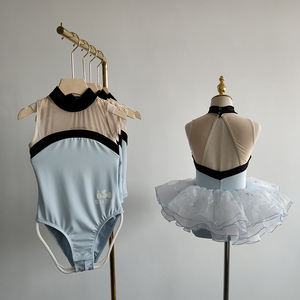 Tutús de Ballet para Niñas, Elegantes y a la Moda, con Cuello Alto, Malla, Logotipo Personalizado, Color Azul, con Faldas de <span class=keywords><strong>Organza</strong></span>, 2026 - Product Image 6
