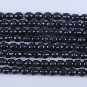 Prix spécial Zhuji, perles d'eau douce noires teintes en forme de riz de 8-9 mm, perles en vrac, source de fabrication de bijoux DIY - Product Image 2