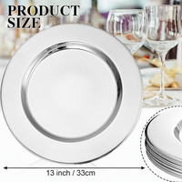 Assiettes rondes en acier inoxydable poli miroir, empilables, pour mariage, banquet, hôtel, fête, décoration de table