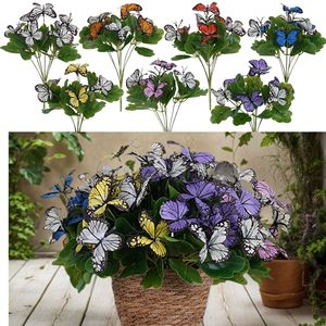 Bouquet de papillons artificiels Guanyi, fleurs en soie plastique de couleurs mélangées, décorations de mariage - Product Image 1