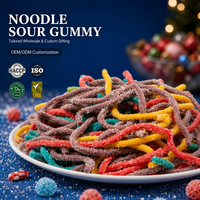 Groothandel Zure Gummy Ropes Gemengde Fruit Smaken Snoepkoordjes met Pittige Suikercoating Privélabel Aanpasbaar