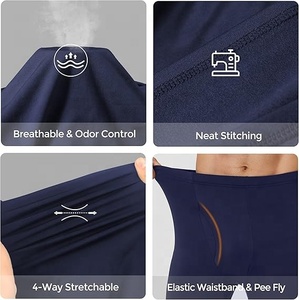 Ensembles de sous-vêtements thermiques en polyester bleu marine pour hommes et caleçons longs en polaire à séchage rapide - Product Image 6