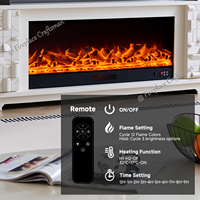 Cheminée électrique décorative autoportante blanche F-661S de 78 pouces, meuble TV, support TV, cheminée électrique avec lumière LED moderne