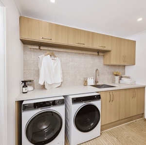 Set Kabinet Dapur Modern Balom Bentuk L Bahan MDF Desain Penyimpanan Lengkap untuk Apartemen Pasar Amerika Utara - Product Image 3