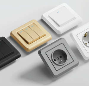 White 4 Gang 1 Way Wall <b>Switch</b> Modern Electrical <b>Light</b> <b>Switch</b> Socket for Home Hotel Apartment - Product Image 4
