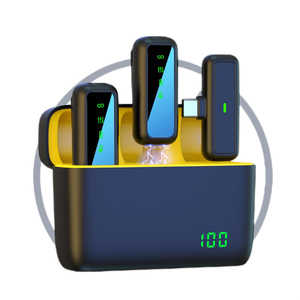 Micrófono Lavalier inalámbrico con pantalla Digital LED Estuche de carga para <span class=keywords><strong>Android</strong></span> Pantalla de micrófono LED Cancelación de ruido inteligente - Product Image 5