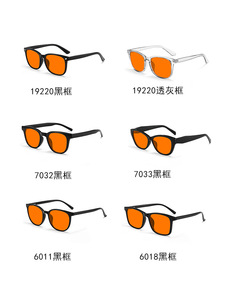 클래식 디자인 TR90 안경테 레드 오렌지 렌즈 맞춤 로고 유니섹스 블루라이트 차단 안경 야간 시력 보호용 - Product Image 4