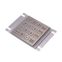 Teclado Numérico Metálico de 16 Teclas Resistente al Vandalismo con Interfaz USB/PS2/RS232 para Montaje en Panel, IP54, para Kiosco de Control de Acceso