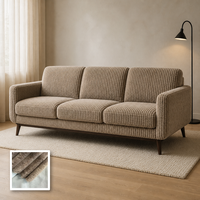 Tissu en velours ultra doux ignifuge à rayures de 3 cm, tissu en velours côtelé pour canapé, décoration intérieure, rembourrage