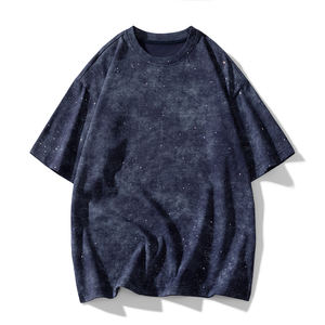 T-shirt à manches courtes personnalisé avec logo, motif ciel étoilé d'été, vêtements américains grande taille pour hommes, coupe ample, respirant. - Product Image 2