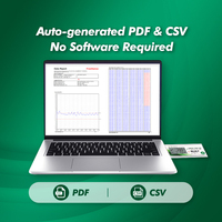 USB Informe PDF de un solo uso Registrador automático de datos de temperatura Pantalla LCD