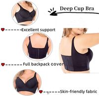 Soutien-gorge push-up à armatures ultra confortable et très élastique pour grandes tailles, lingerie sculptante sexy pour poitrines généreuses