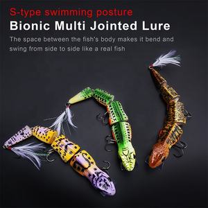 Banshee L~S 3 pièces/boîte, leurres de pêche de qualité, couleurs UV, leurres de pêche à la bouche pour la basse, leurres de pêche biomimétiques multi-articulés, lézard réaliste, matériel de pêche - Product Image 3