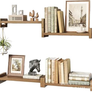 Wooden Wall <b>Shelf</b> Single Layer Rectangle Durable Multipurpose For Living Room <b>Bedroom</b> Storage - Product Image 5