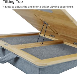 Nhà Máy Giá tre tự nhiên xách tay máy tính xách tay đứng Lap bàn Chiều cao có thể điều chỉnh chống trượt Dải Máy tính để bàn ngăn kéo tổ chức cho công cụ - Product Image 2