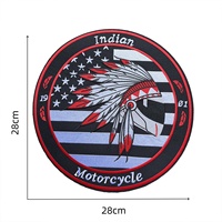 Parches Termoadhesivos Grandes con Bordado de Motociclistas Indios para Chaquetas de Moto, Insignias y Decoración Trasera de Ropa