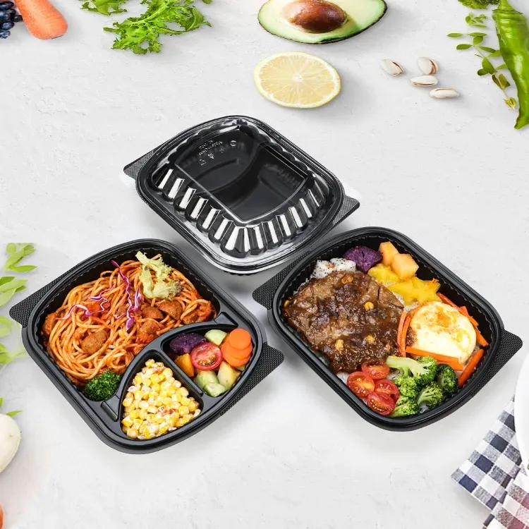 Vente en gros Récipient alimentaire à emporter multi-compartiments Boîtes à lunch en plastique personnalisable