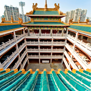 Azulejos de techo de cerámica esmaltados, azulejos azules de estilo chino clásico, pavilion asiático - Product Image 6