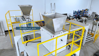 Machine d'emballage semi-automatique pour flocons d'avoine biologique 25 kg, ensacheuse à bouche ouverte pour céréales et granulés, ligne de pesage et d'emballage