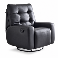 Fauteuil d'appoint moderne pivotant, entièrement recouvert de cuir écologique, structure en bois massif, coussin en éponge, fauteuil de salon