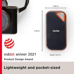 Sandisk Extreme Pro Portable Ssd 2 Tb <b>Usb</b>-C Water Dust Resistant External Storage - Product Image 3