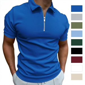 <span class=keywords><strong>Polo</strong></span> da uomo estiva a maniche corte tinta unita con risvolto, vestibilità casual, stile europeo e americano, taglia 5XL - Product Image 2
