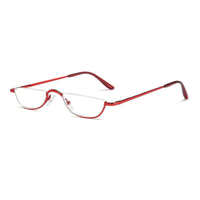 Gafas de Lectura de Metal con Media Montura de Diseño Italiano, Ligeras y Cómodas, Lentes HD con Protección Anti-Luz Azul para Uso Diario