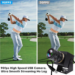 ELP 1200P全球快门变焦镜头CS 2.8-12毫米高速90fps 4X光学变焦USB相机，用于高速运动捕捉 - Product Image 5