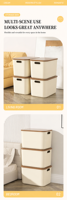 Boîte de rangement en plastique de 18 L avec couvercle, bac de rangement empilable pour la maison avec poignées latérales pour la chambre à coucher, le salon