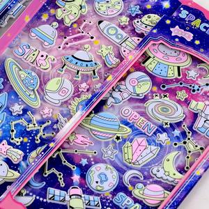 Custom Waterproof Glow in Dark Kids Kawaii Holiady Star <strong>Letter</strong> Phone <strong>Sheet</strong> Printing 3d Puffy <strong>Stickers</strong> - Product Image 3