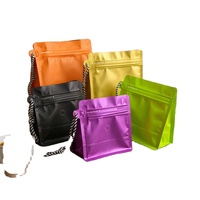 Emballage alimentaire sec, pochette à fond plat colorée avec fermeture éclair, valve de dégazage et poignée en corde pour aliments pour animaux, grains de café, thé